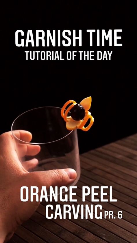 @cocktails.europe shared a video on Instagram: “GARNISH TUTORIAL: 𝐎𝐫𝐚𝐧𝐠𝐞 𝐏𝐞𝐞𝐥 𝐂𝐚𝐫𝐯𝐢𝐧𝐠 6 .. It’s garnish time! - How to make a orange peel garnish 🍊with cherry 🍒 ❗️Save This Post For…” • May 14, 2022 at 10:40am UTC Orange Peel Garnish, Cherry Cocktails, Maple Cocktail, Garnish Ideas, Drink Garnishing, Orange Cocktails, Bar Keeper, Fancy Cocktails, Cocktail Garnish