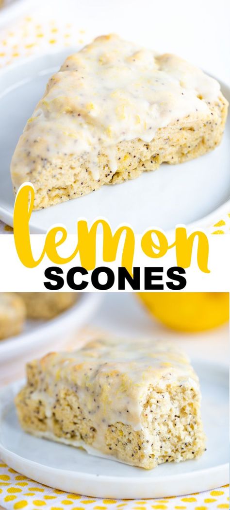 Scones Ideas, Lemon Scones Recipe, Lemon Poppy Seed Scones, Lemon Scones, Homemade Scones, Breakfast Easy, Baking Inspiration, Lemon Dessert Recipes, Lemon Poppy Seed