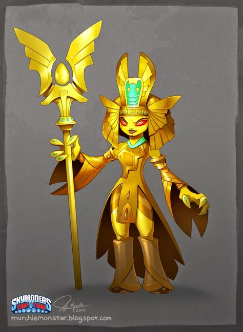 The Golden Queen Concept | The Art of Jeff Murchie Skylanders Art, Golden Character, Spyro Characters, Egypt Games, Golden Queen, Skylanders Trap Team, Android Art, Spyro The Dragon, Fantasy Concept