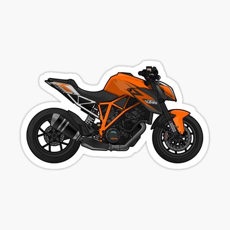 In the form of the KTM 1290 SUPER DUKE R, KTM has crowned its legendary Naked Bike model range with a machine that redefines the term ‘Streetfighter’. One look at its impressive performance data and aggressive design is enough to see that the 1290 R is the • Millions of unique designs by independent artists. Find your thing. Ktm Stickers, Super Duke, Ktm Motor, Ktm 200, Duke Motorcycle, Ktm 125 Duke, Duke Bike, Ktm 690, Racing Stickers