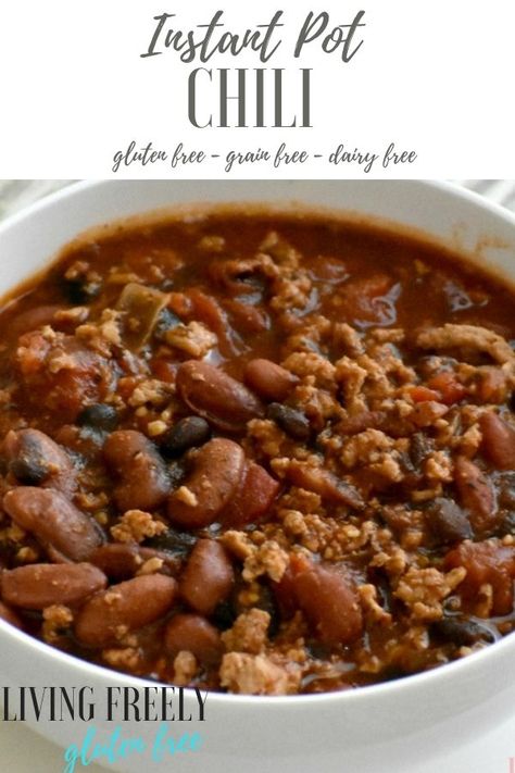 Easy Gluten Free Chili Recipe, Gluten Free Chili Recipe, Gluten Free Slow Cooker Recipes, Instant Recipe, Gluten Free Instant Pot Recipes, Gluten Free Instant Pot, Gluten Free Chilli, Pot Recipes Healthy, Gluten Free Chili