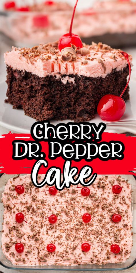 Cherry Dr Pepper Cake, Cherry Dr Pepper, Dr Pepper Cake, Crazy Cake Recipes, Pumpkin Crunch Cake, Chocolate Cherry Cake, Cherry Cake, Moist Chocolate Cake, Crazy Cakes