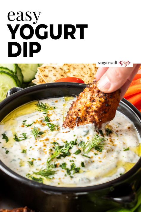 This creamy Greek yogurt dip is tangy and flavourful and perfect for dipping everything from crudites to chicken wings. It takes just 5-10 minutes to make and one bowl and it's ready for all your dipping needs. The other great thing about this yogurt dip, is it's so versatile; adjust the ingredients to what you have on hand or what you love, it's so easy. It's great used as a yogurt sauce for lamb kebabs too! Lamb Yogurt Sauce, Greek Yogurt Dip For Chicken, Yogurt Sauce For Lamb, Chicken Wing Dipping Sauce, Greek Yogurt Dipping Sauce, Chicken Wing Dip, Yogurt Dipping Sauce, Greek Yogurt Dip, Asian Dipping Sauce