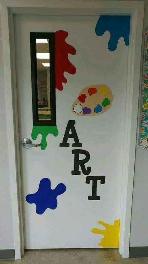 Art Door Decorations Classroom, Art Room Door, Art Classroom Door, Art Room Doors, Room Door Decorations, معرض فني, Art Classroom Decor, School Murals, Classroom Decor Themes