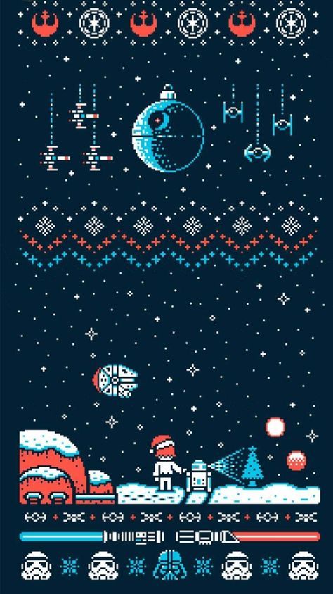 If you’re looking for a creative X-mass wallpaper for your mobile phone, here is a list of some of the best and high-quality Christmas wallpapers that you can put in your phone and be a part of the holiday season. Star Wars Christmas Sweater, Star Wars Wallpaper Iphone, Star Wars Meme, Christmas Wallpaper Free, Star Wars Background, Dark Vador, Xmas Wallpaper, Star Wars Christmas, Star Wars Wallpaper