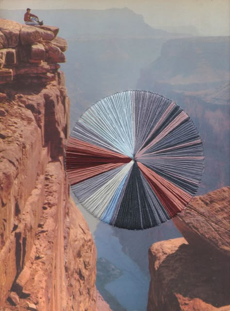 Radial Circles Embroidered Atop Vintage Photographs Act as Multi-Faceted Color Swatches | Colossal Embroidered Photography, Embroidered Photographs, Embroidered Photo, Visual Illusion, Simple Portrait, Colossal Art, Paper Embroidery, Vintage Landscape, Freelance Graphic Design