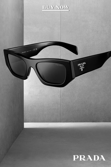 The new Prada sunglasses strike a balance between bold  profiles and graphic lines, blending modern elegance and essential attitude. Classy Glasses, Prada Collection, Sunglasses Women Designer, Prada Eyewear, Casual Preppy Outfits, Prada Sunglasses, Tableware Collection, Prom Outfits, Streetwear Fashion Women