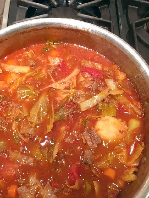 Russian Cabbage Soup Russian Cabbage Soup Recipe, Russian Cabbage Soup, Soup Cabbage, Sweet And Sour Cabbage, Leftover Pot Roast, Cabbage Soup Diet Recipe, Sour Cabbage, Cabbage Soup Diet, Cabbage Soup