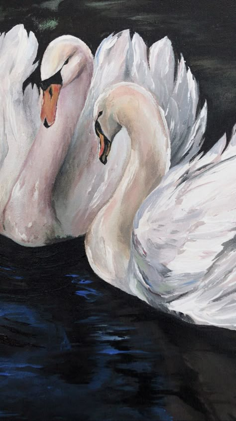 Ballerina Art Paintings, Swan Painting, Swans Art, Ethereal Art, Dreamy Art, Painting Art Projects, Swans, Canvas Art Painting, Face Art