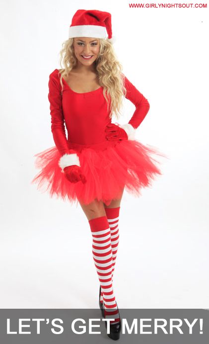 Merry Miss Santa Costume - £25.99 From girlynightsout xx Diy Santa Costume Women, Santa Dress Women Outfit, Santa Costume Women, Santa Dress Women, Skirt And Top Outfits, Christmas Dress Up, Dance Themes, Diy Santa, Santa Dress