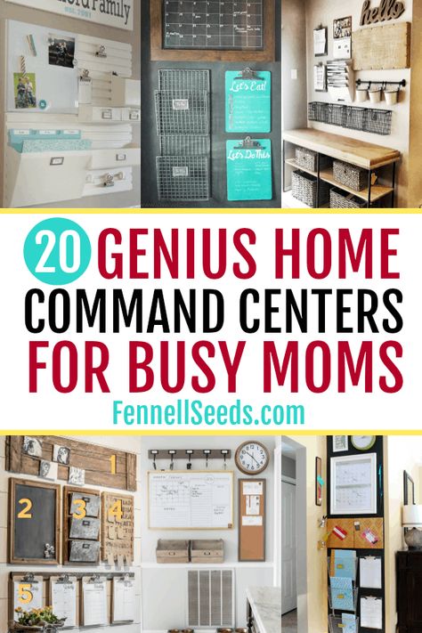 Check out these home command centers to help keep you and your family organized. Diy Home Command Center, Parent Command Center, Comand Center, Command Center Ideas, Family Organization Wall, Command Center Organization, Diy Command Center, Command Center Kitchen, Home Command Center