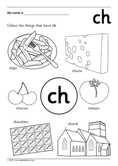 Digraph Picture Colouring Worksheets (SB3174) - SparkleBox Picture Colouring, Teaching Ell Students, Digraphs Worksheets, Free Kindergarten Printables, Counting Activities Preschool, Cvc Words Kindergarten, Blends Worksheets, Kindergarten Reading Activities, Toddler Education