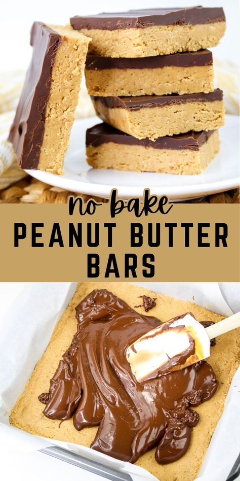 No Bake Peanut Butter Bars No Bake Fudge Brownies, Desserts For School Lunches, Potluck Desserts No Bake, Easy Non Perishable Desserts, Easy Weekend Dessert, No Bake Freezer Desserts, No Back Desserts Easy, Team Dinner Dessert Ideas, Work Party Desserts