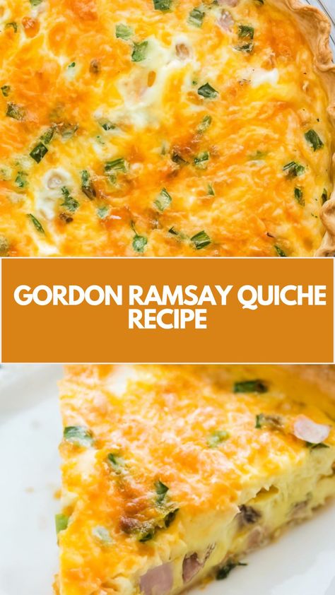 This delicious and easy quiche recipe, inspired by Gordon Ramsay, is the perfect quick meal for any time of day. With a creamy filling, savory ham, and melted cheddar cheese, it’s simple to make using common ingredients. Whether for breakfast or lunch, this quiche is a versatile, tasty dish your whole family will enjoy! Quiche With Cheddar Cheese, Breakfast Quiche Ham, Creamy Quiche Recipes, Ham Cheese Quiche Recipes, Quiche Recipes Ham And Cheese, Ham And Cheese Quiche Recipes, Easy Quiche Recipes Simple, Ham And Cheese Quiche Easy, Quick Quiche Recipes