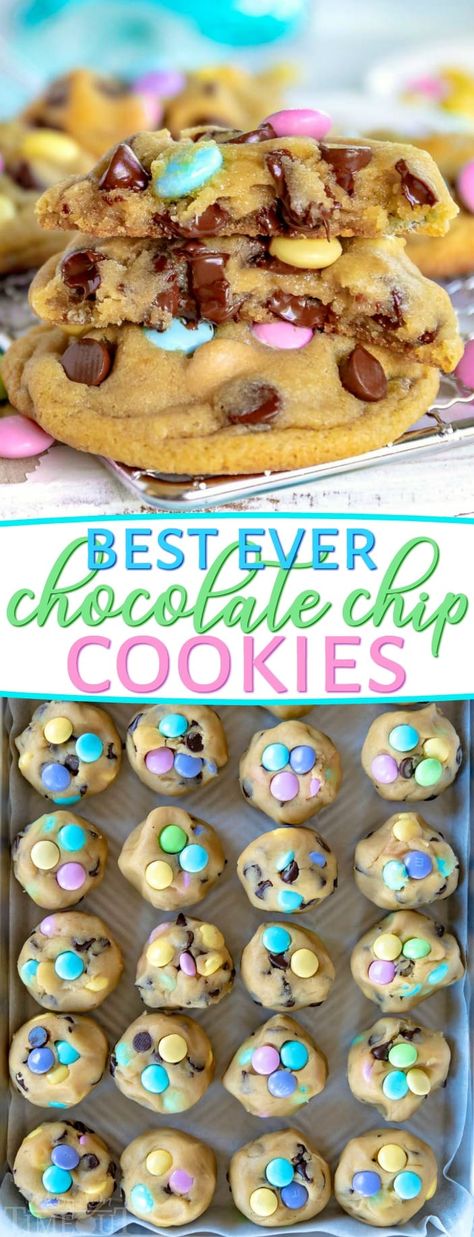 Easter Chocolate Chip Cookies, Bakery Style Chocolate Chip Cookies, Easter Deserts, Mom On Timeout, Chocolate Chip Cookies Ingredients, Easter Snacks, Easter Sweets, Easter Desserts Recipes, Best Bakery