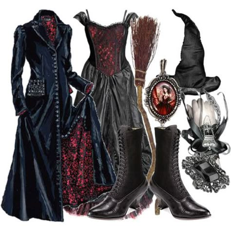 witch costume - Polyvore - I really like the two dresses. I wouldn't wear the witch hat but I really like the dresses Witch Costumes, Witch Dress, Estilo Hippy, Witch Fashion, Witchy Fashion, Witch Outfit, Witch Costume, Witchy Woman, Halloween Witch