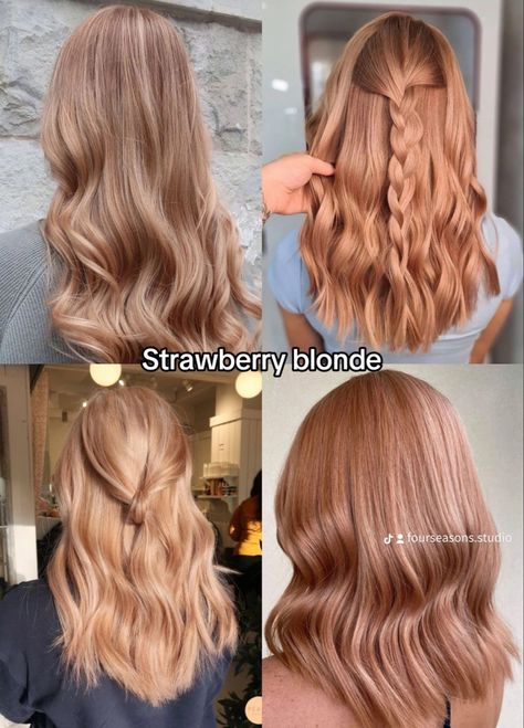 Strawberry Champagne Hair, Strawberry Blonde Hair Soft Autumn, Hair Colors For Warm Undertones, Colors For Warm Undertones, Strawberry Beige Hair, Cool Tone Strawberry Blonde Hair, Cool Toned Strawberry Blonde Hair, Hint Of Strawberry Blonde, Strawberry Beige Blonde Hair