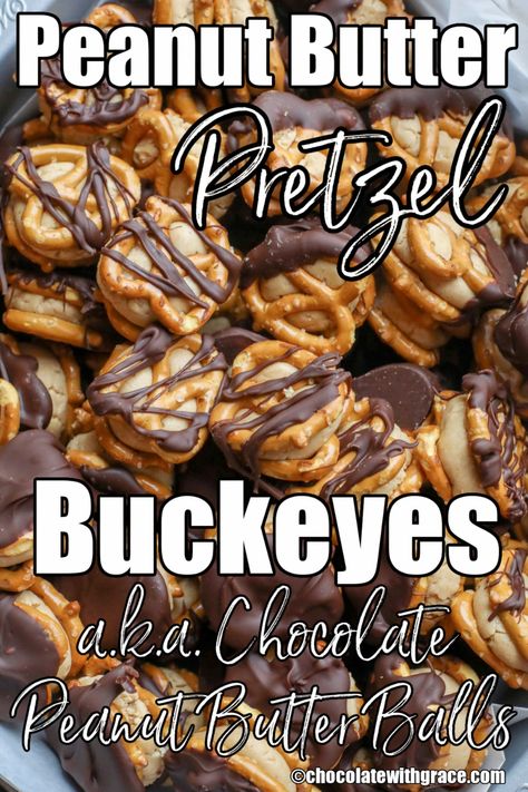 Pretzel Buckeyes, Peanut Butter Pretzels, Peanut Butter Pretzel Bars, Peanut Butter Buckeyes, Buckeyes Recipe, Butter Pretzels, Pretzel Treats, Peanut Butter Pretzel, Gingerbread Recipe