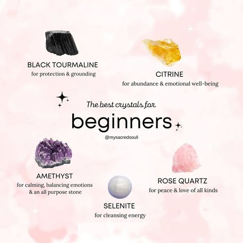 Crystals For Beginners, Voodoo Hoodoo, Crystal Guide, Crystal Healer, Protection Crystals, Selenite Crystal, Witchy Vibes, Black Tourmaline, Emotional Wellness