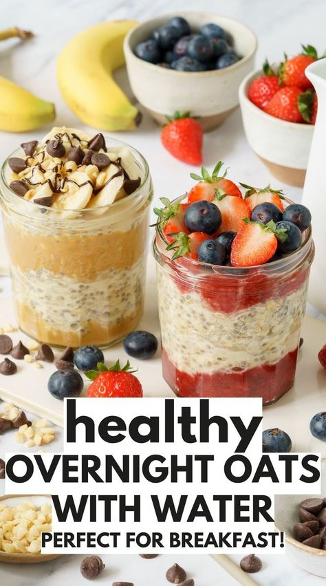 overnight oats with water Quick Overnight Oats, Overnight Oats With Water, Delicious Overnight Oats, Healthy Breakfast Meal Prep, Overnight Oatmeal Recipes, Easy Overnight Oats, Homemade Nutella, Overnight Oatmeal, Breakfast Meal