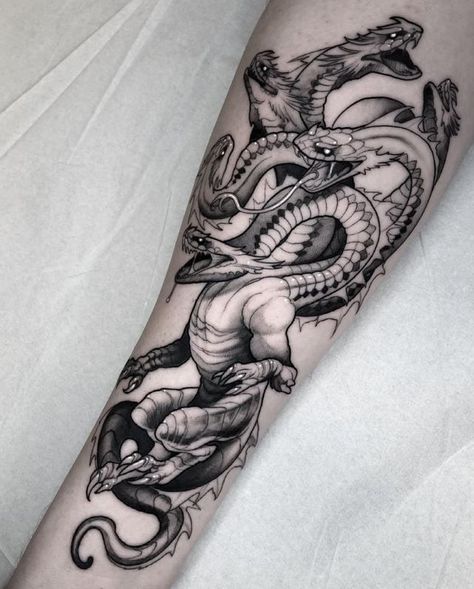 Hydra Tattoo, Cactus Tattoo, Greek Mythology Tattoos, Fantasy Tattoos, Fire Tattoo, Mythology Tattoos, Greek Tattoos, Desenho Tattoo, Dark Tattoo