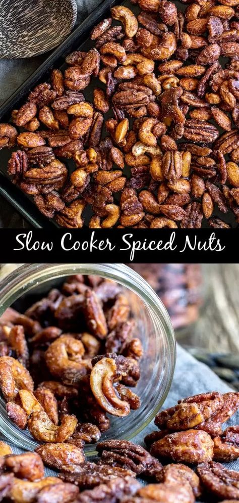 Nut Recipes For Gifts, Holiday Nuts Recipes Christmas Gifts, Easy Holiday Snacks, Spiced Nuts Recipe, Spicy Nuts, Christmas Nuts, Holiday Snack, Nut Recipes, Roasted Nuts