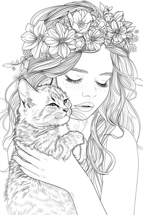 #CoolTattoos #TattooArt #InkMaster #TattooDesigns #InkedUp #TattooLovers #InkInspiration #TattooIdeas #CreativeInk #TattooStyle Devi Illustrations, People Coloring Pages, Coloring Page For Adults, Girl With Flowers, Flowers Coloring, Barbie Coloring, Barbie Coloring Pages, Detailed Coloring Pages, Free Adult Coloring Pages