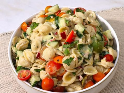 Olive Vinaigrette, Noodle Salads, Summertime Food, Veggie Salads, Nancy Fuller, Geoffrey Zakarian, Pasta Salad With Tortellini, Basil Vinaigrette, Michael Symon