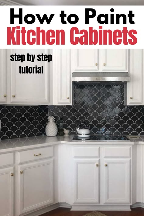 Looking to renovate your kitchen on a budget? Learn how to paint kitchen cabinets yourself without making expensive mistakes! This DIY guide walks you through the process step-by-step, helping you achieve a high-end look without the costly renovation fees. With helpful tips on preparation, paint selection, and application, you'll get a professional finish and transform your kitchen for less! Diy White Kitchen Cabinets Makeover, Paint Cabinets Kitchen Diy, Easiest Way To Paint Kitchen Cabinets, How To Paint Cabinets Kitchen, Diy Old Kitchen Cabinets Makeover, Paint Kitchen Cabinets Before And After, How To Redo Kitchen Cabinets, Updating Old Kitchen Cabinets, Painting Old Kitchen Cabinets