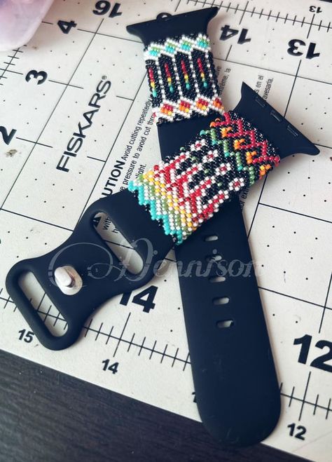 The Indigenous Bead Life | Apple Watch band order completed 🔥 | Facebook Native American Crafts, American Crafts, Apple Watch Band, Apple Watch Bands, Watch Band, Watch Bands, Apple Watch, Native American, Beading