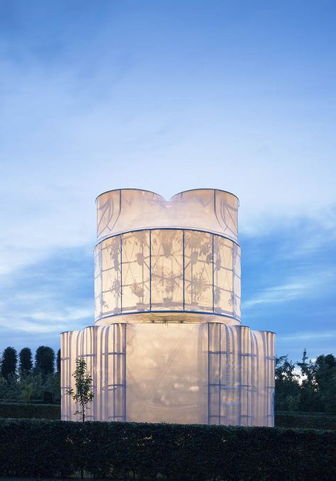 Gallery of Cloth and Linen Walls: Translucent and Weightless - 12 Translucent Wall, Facade Panel, Outdoor Structure, Temporary Structures, Tower House, Event Experience, Exhibition Booth Design, Exhibition Booth, Film Set