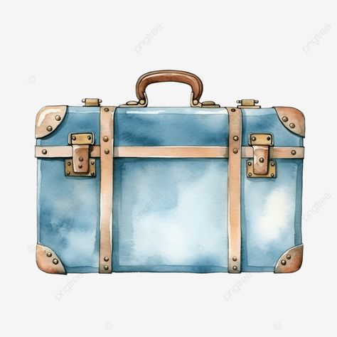 watercolor suitcase vintage element suitcase bag watercolor png Watercolor Suitcase, Suitcase Painting, Suitcase Tattoo, Travel Png, Suitcase Vintage, Paper Clip Art, Transparent Watercolor, Old Suitcases, Cute Octopus