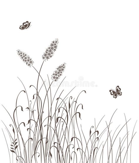 Vector grass silhouettes background vector illustration Grass Background Drawing, Vector Grass, Grass Silhouette, Grass Vector, Grass Background, Background Drawing, Hand Sketch, Sketches Easy, Doodle Drawings