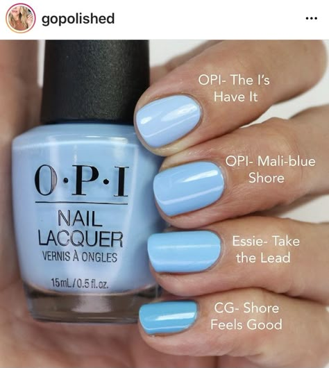 Opi Blue Nails, Opi Gel Blue Colors, Opi Blue Gel Polish, Opi Mali Blue Shore, Scalp Remedies, Opi Blue Nail Polish Shades, Opi Blue Nail Polish, Fingernail Colors, Blue Nail Polish Colors