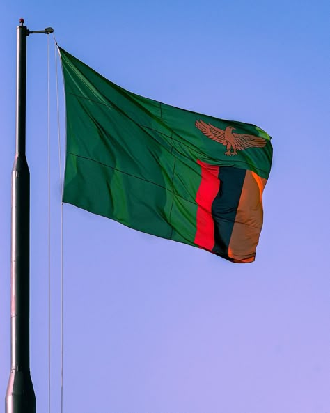 Flag of Zambia captured by danapatelphotography Zambia Culture, Zambia Aesthetic, Zambian Flag, African Flags, Zambia Flag, Lusaka Zambia, Free Photoshop Text, Zambia Africa, Home Studio Photography