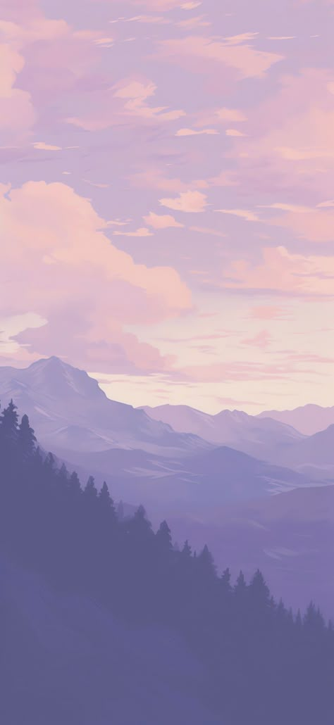 Aesthetic Purple Sky Wallpaper, Purple Sky Wallpaper, Purple Wallpaper Hd, Wallpapers Rosa, Purple Mountains, Simplistic Wallpaper, Arte Indie, Wallpaper Doodle, Cute Simple Wallpapers