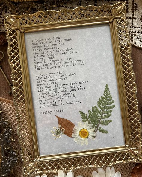 Which framed poem is your favourite? Find these framed poems, typewriter poems, signed copies of both of my poetry books, and poetry prints on my online shop 🥰 Each framed poem is one of a kind, hand typed on my antique Underwood typewriter from 1911, and made with so much love and magic 🕯️🍂 Check out my website to see the full collection! #framedpoetry #poetic #poetryloving #poems #ａｅｓｔｈｅｔｉｃ #explore #poetryreels #poetryquotes #quotesaboutlife #poetrylovers #poetrycommunity #writersofins... Typewriter Poems, Framed Poetry, Poetry Prints, Poems Aesthetic, Erasure Poetry, Art With Words, Underwood Typewriter, Magic Check, Framed Poem