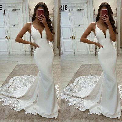 Sheath Crepe Wedding Dress, Wedding Dress Slim Fit, Strappy Wedding Dress, Slim Wedding Dresses, Wedding Dresses Off Shoulder, Wedding Dress Detachable Skirt, Wedding Dress Fishtail, Fitted Wedding Gown, Wedding Dresses Boho