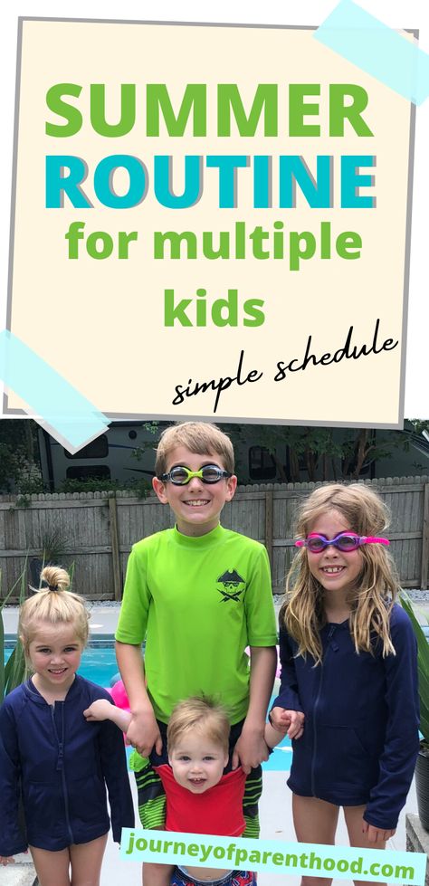 Summer Schedule For Kids, Kids Summer Schedule, Surviving Summer, Summer Routine, Mom Of Four, Toddler Schedule, Summer Schedule, A Daily Routine, Summer Preschool