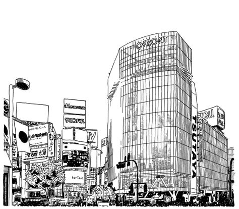 VIEWS OF JAPAN DRAWING SERIES on Behance Drawing Ideas City, Shapes In Perspective, Japan Drawing, Illustration Building, Drawing Series, Architecture Drawing Sketchbooks, Drawing Ideas Color, City Sketch, Best Drawing Ideas