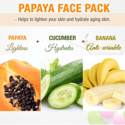 Papaya Face-Pack!! Papaya Face Pack, Face Soap, Face Pack, Aging Skin, Papaya, Beauty Skin, Cucumber, Soap, Skin Care