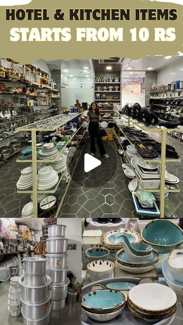 Green Crockery, Kitchenware Shop, Shopping Trolley, Hotel Kitchen, Shopping Places, Kitchen Equipment, Kitchen Items, My Youtube Channel, Mumbai