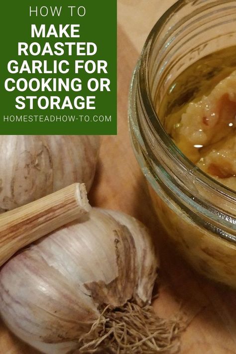 heads of garlic and a jar of roasted garlic. How To Roast Garlic, Roasted Garlic Recipe, Roast Garlic, Garlic Recipe, How To Roast, Garlic Recipes, Fresh Garlic, Preserving Food, Roasted Garlic