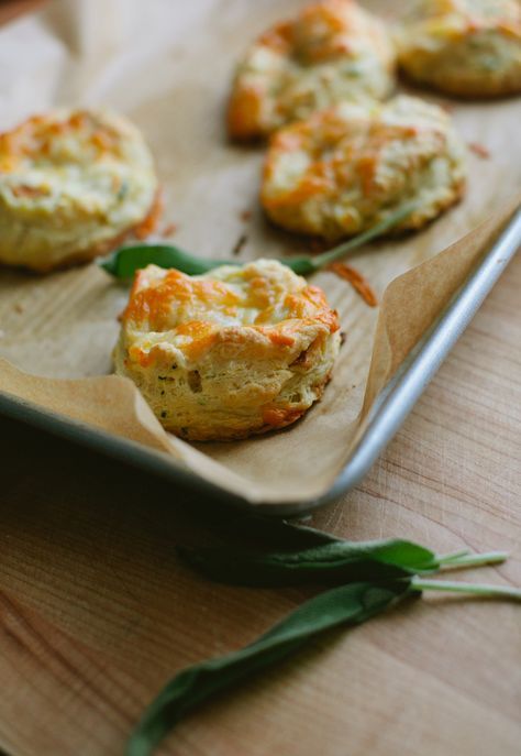 Apple, Sage and Cheddar Biscuits Sage Biscuits, Apple Cheddar, Cheddar Biscuits, A Thought, Biscuit Recipe, Homemade Bread, Bread Baking, Brunch Recipes, Scones