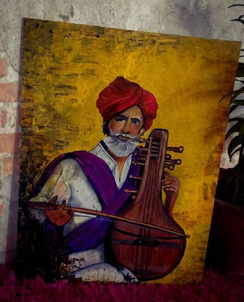 Portrait look series 1 ( Rajasthani musician) Canvas size Square Canvas Painting, Music Painting, Square Canvas, Folk Music, Canvas Size, Musician, Canvas Painting, Square, Canvas