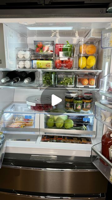 Emilie Lafortune | Le Gout de Ca on Instagram: "“Just upgraded my fridge! 🥳 So excited to organize everything, every item in its place. It makes all the difference! 🙌 #HomeUpgrade #Organization #FridgeGoals”" Organize Fridge Drawers, Subzero Fridge Organization, How To Organize Refrigerator, Organized Refrigerator, Ge Cafe Fridge Organization, Organize Refrigerator, How To Organize Your Fridge, Samsung Refrigerator Organization, Fridge Organization Side By Side