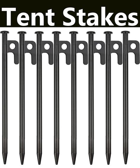 8 Pack Tent Stakes Heavy Duty Metal Tent Pegs for Camping Steel Tent Stakes 8 inch Unbreakable and Inflexible Tent Stakes, Cool Tents, Tent Pegs, Pharmacy Gifts, Home Decor Furniture, Outdoor Gardens, Tent, Furniture Decor, Heavy Duty