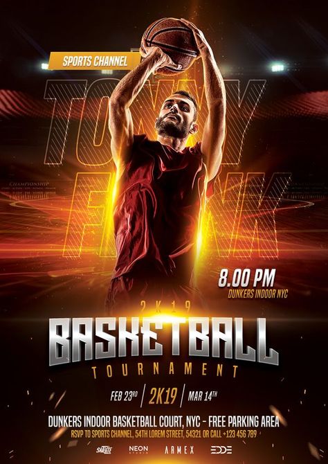 Basketball Flyer, Photoshop Flyer Template, Ticket Template Free, Event Ticket Template, Free Basketball, Chore Chart Template, Indoor Basketball Court, Event Advertising, Indoor Basketball