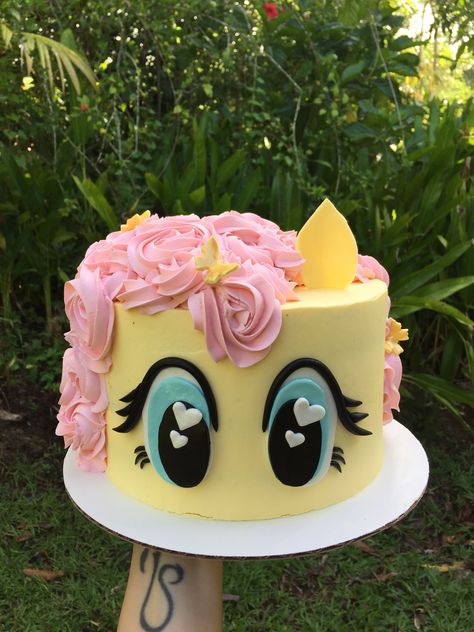 Fluttershy Cake, Mlp Cake, My Little Pony Cake, Little Pony Cake, Pony Birthday Party, My Little Pony Birthday Party, Pony Cake, Unique Birthday Cakes, Little Pony Birthday Party