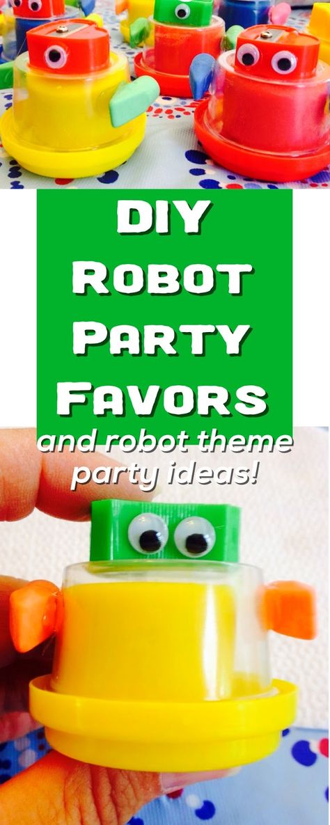 The Jersey Momma: A Robot Birthday Party and Robot Party Favors Robot Party Favors, Art Themed Party, Robot Birthday Party, Robot Game, Robot Theme, Robot Party, Diy Robot, Giant Cupcakes, Garden State